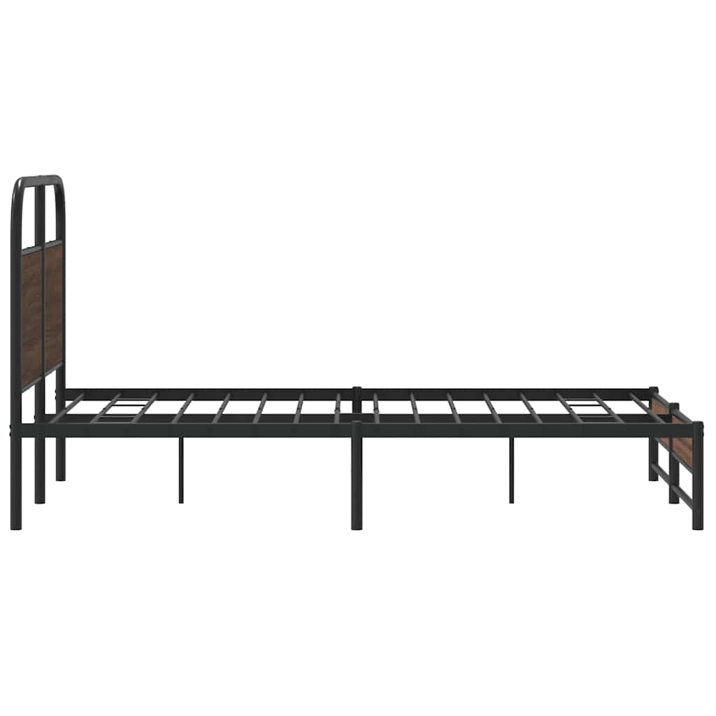 Bed frame without mattress 120x190 cm brown oak look