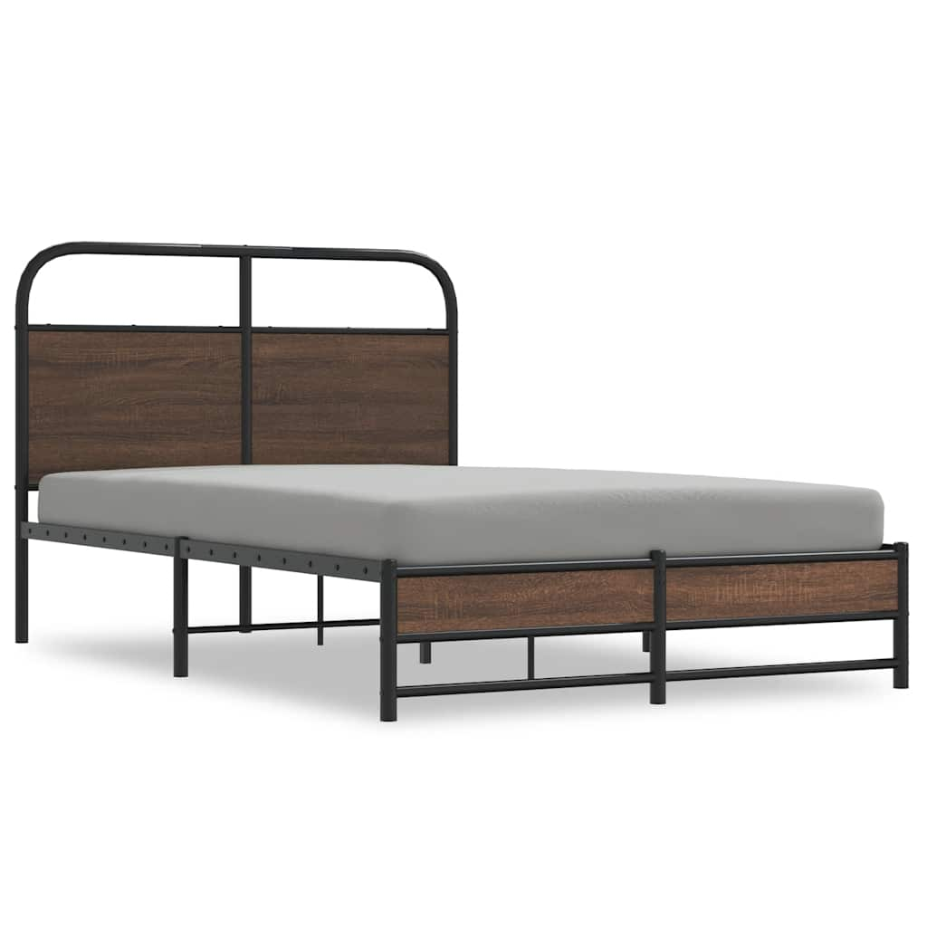 Bed frame without mattress 120x200 cm brown oak look