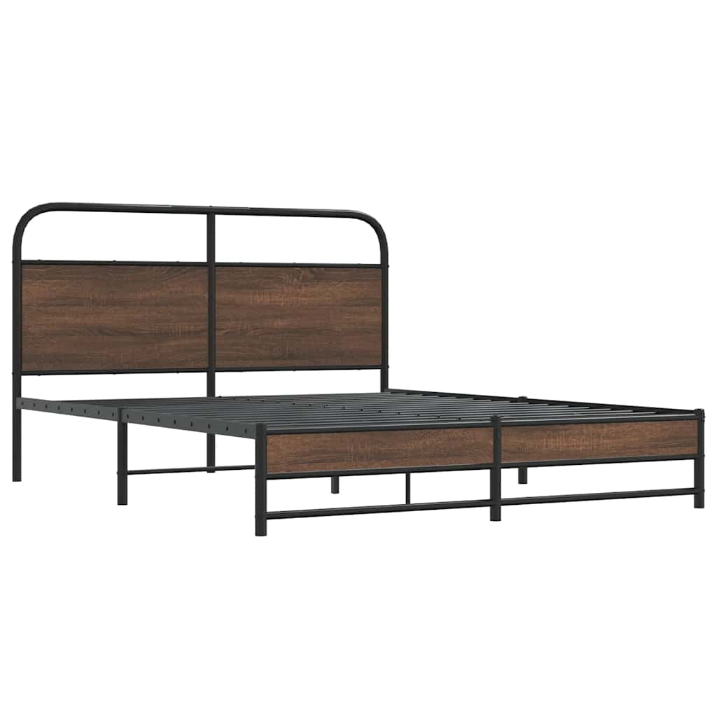 Bed frame without mattress 150x200 cm brown oak look