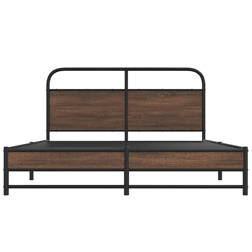 Bed frame without mattress 150x200 cm brown oak look