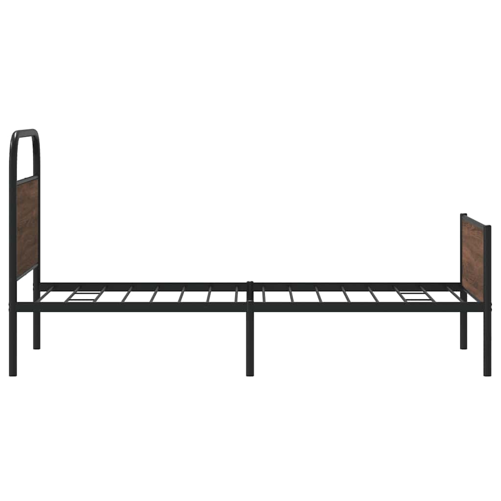 Bed frame without mattress 90x200 cm brown oak look