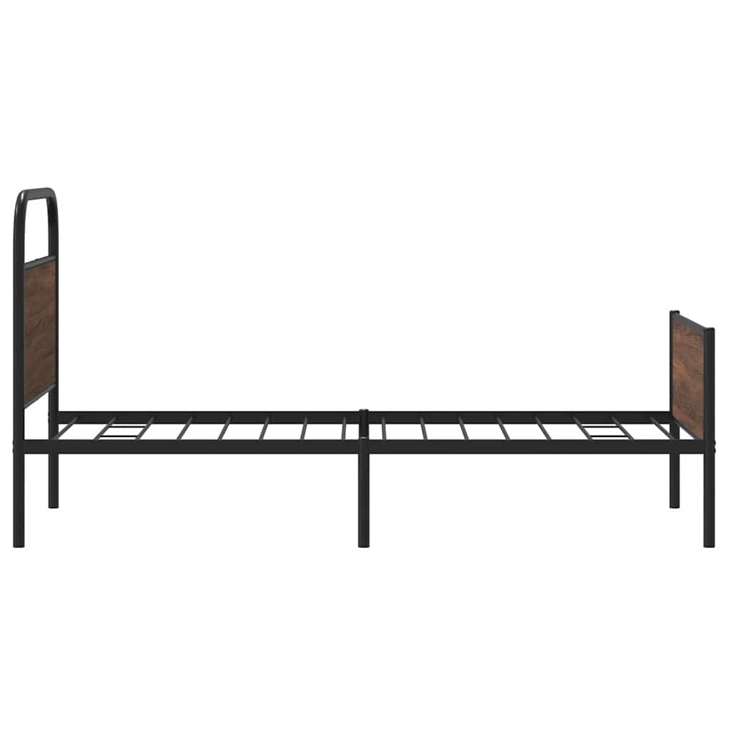 Bed frame without mattress 100x190 cm brown oak look