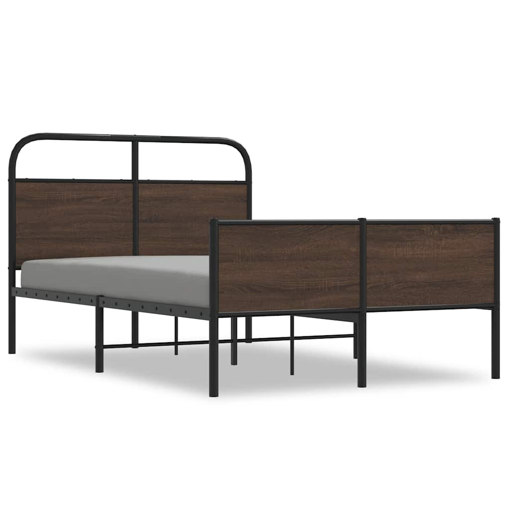 Bed frame without mattress 140x190 cm brown oak look