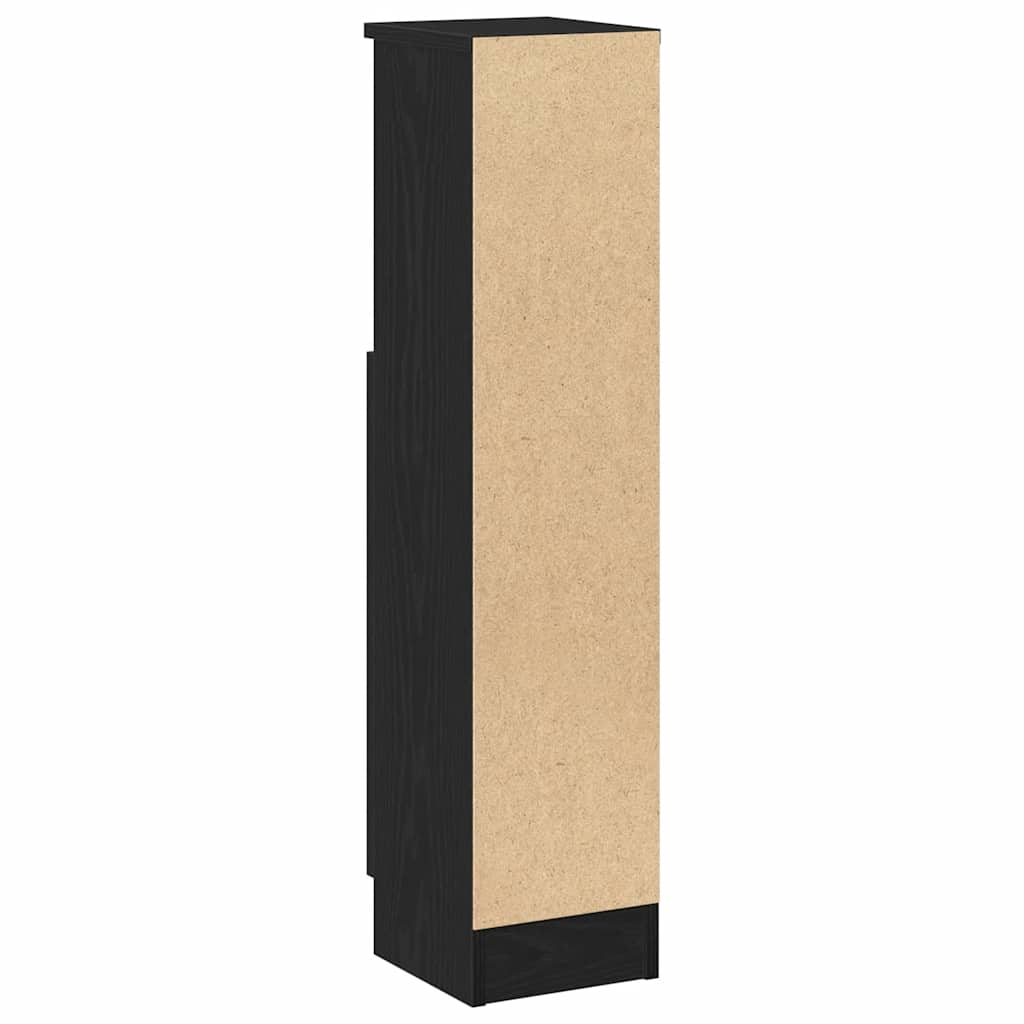 Badezimmerschrank mit Rollenhalter Schwarz 20,5x22x90 cm