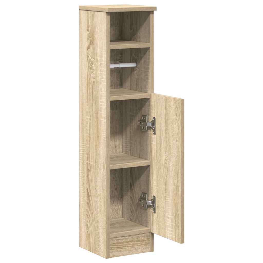 Badezimmerschrank mit Rollenhalter Sonoma-Eiche 20,5x22x90 cm