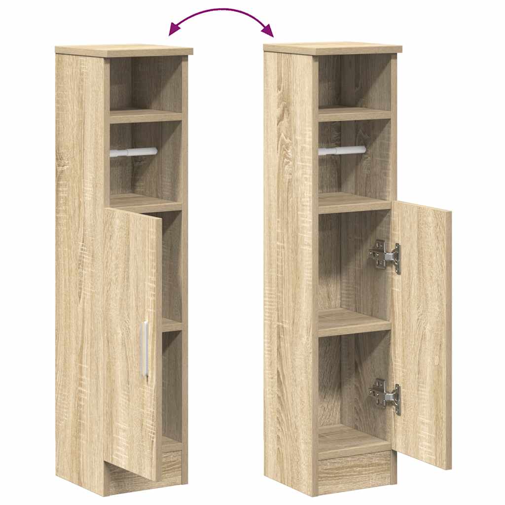 Badezimmerschrank mit Rollenhalter Sonoma-Eiche 20,5x22x90 cm