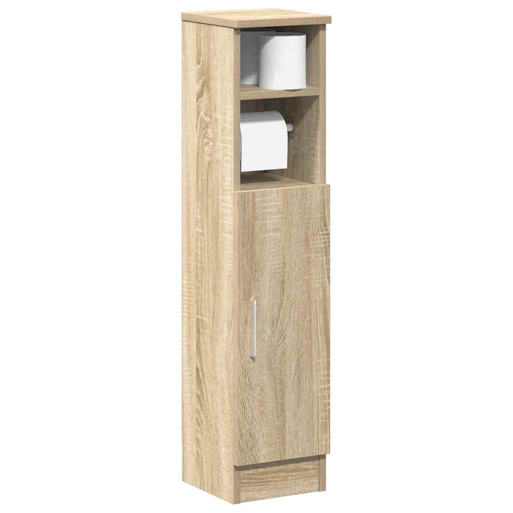 Badezimmerschrank mit Rollenhalter Sonoma-Eiche 20,5x22x90 cm