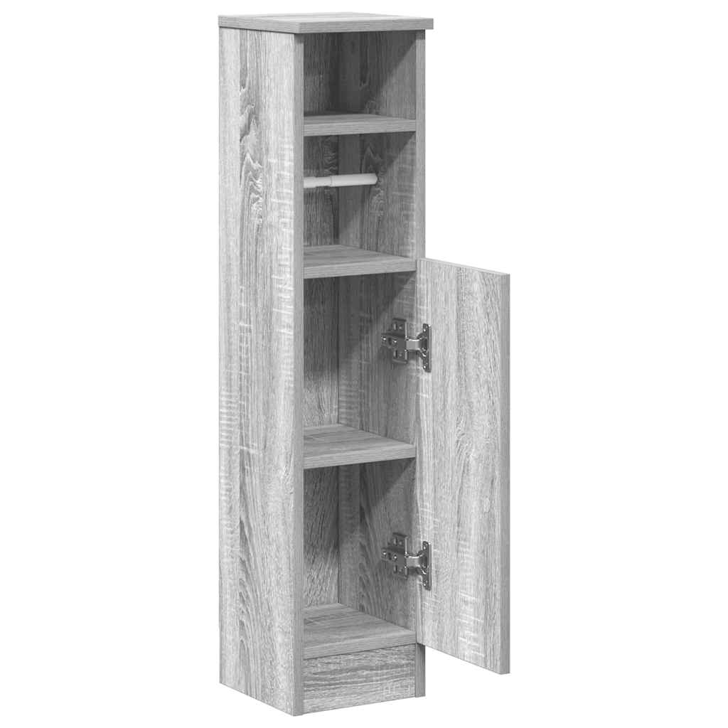 Badezimmerschrank mit Rollenhalter Grau Sonoma 20,5x22x90 cm