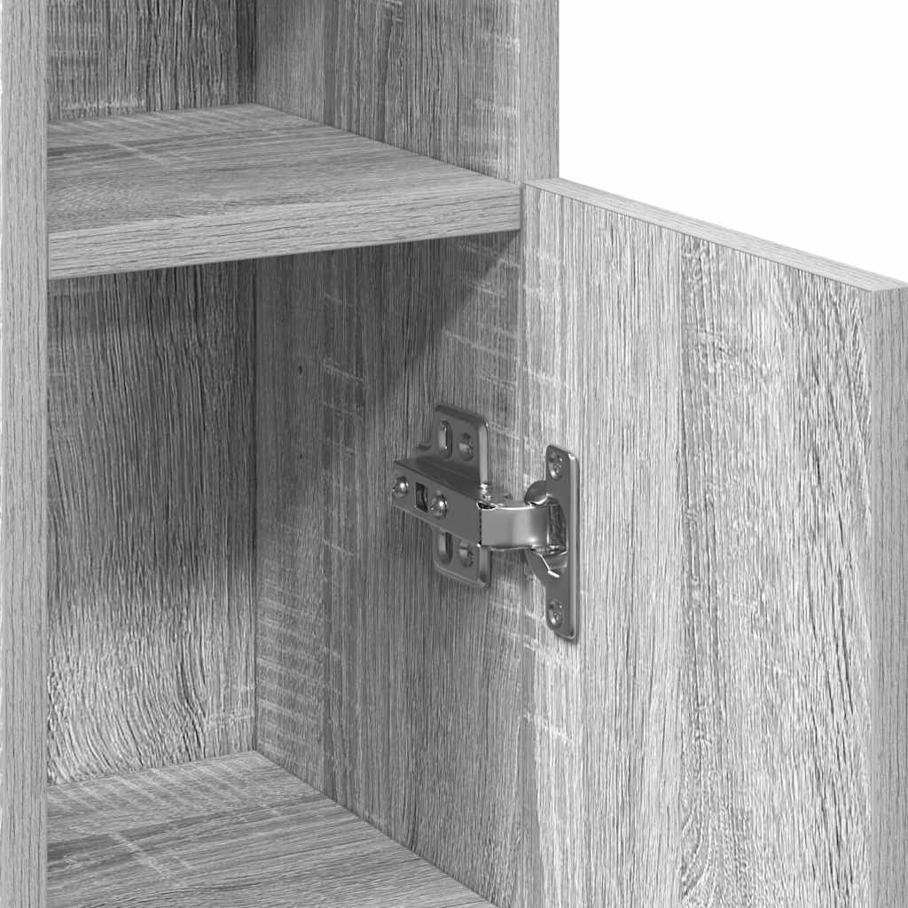 Badezimmerschrank mit Rollenhalter Grau Sonoma 20,5x22x90 cm