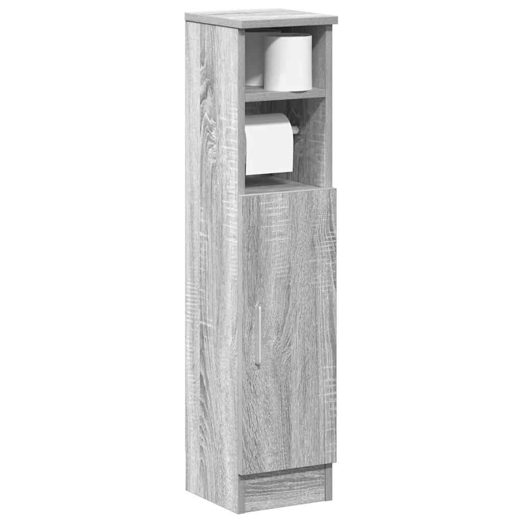 Badezimmerschrank mit Rollenhalter Grau Sonoma 20,5x22x90 cm