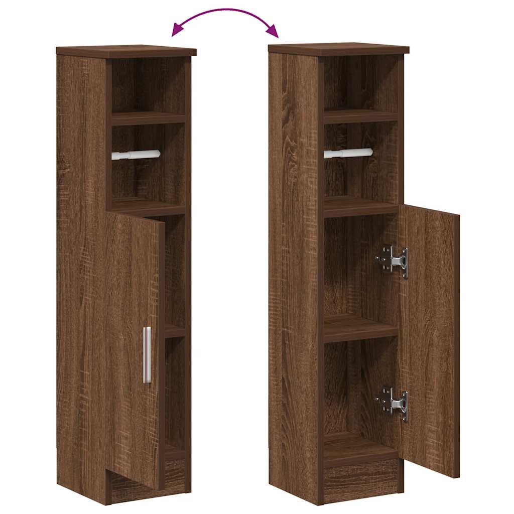 Badezimmerschrank mit Rollenhalter Eichen-Optik 20,5x22x90 cm