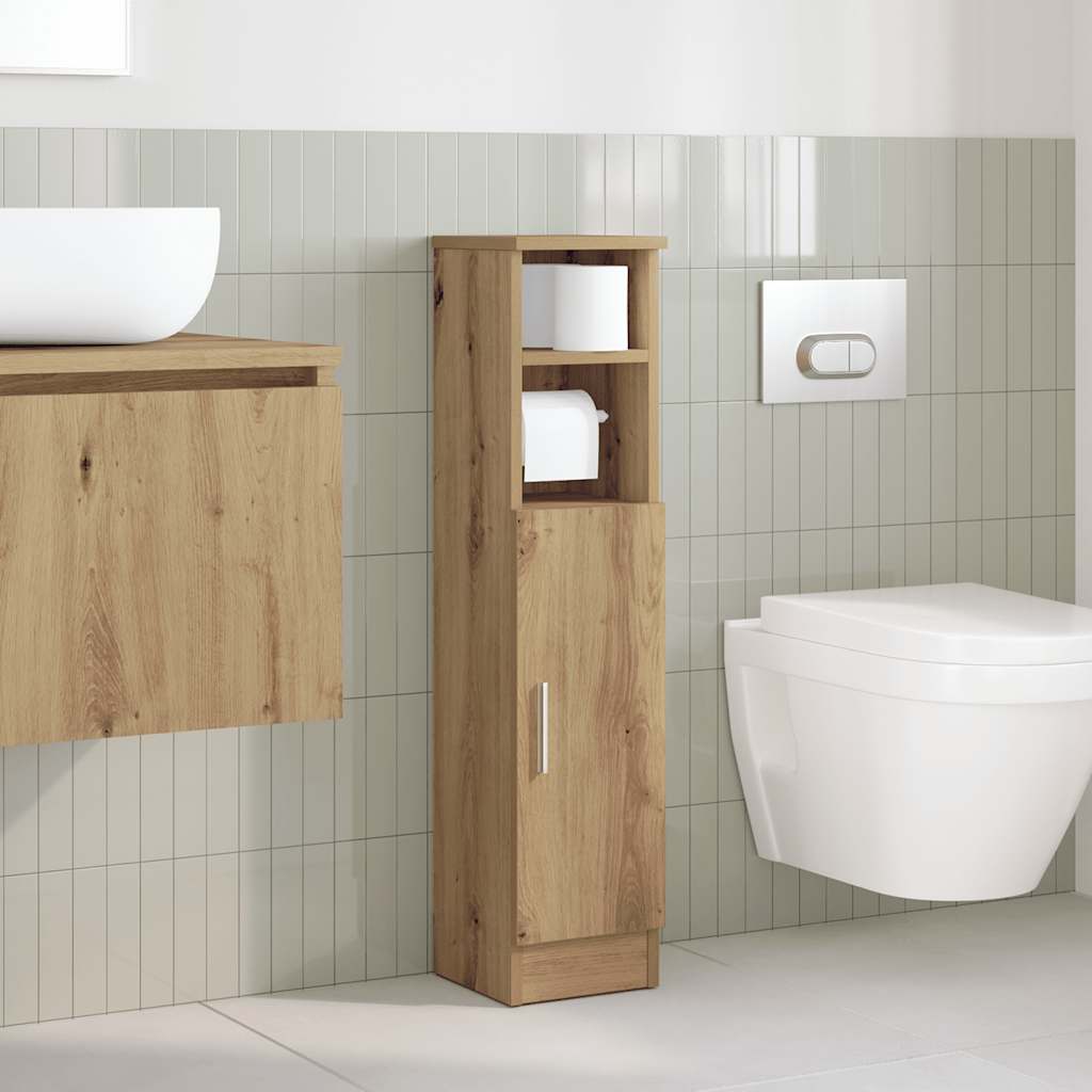 Badezimmerschrank mit Rollenhalter Artisan-Eiche 20,5x22x90 cm