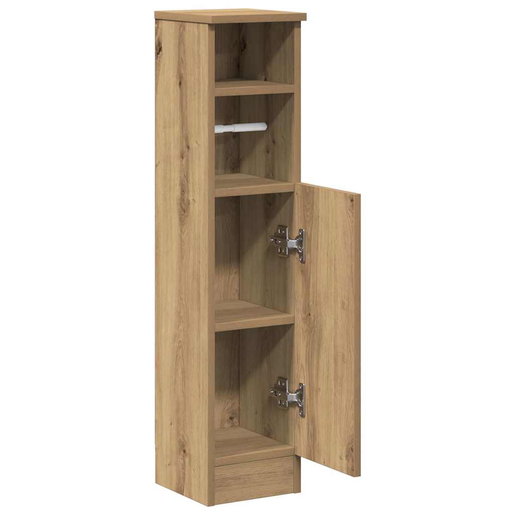 Badezimmerschrank mit Rollenhalter Artisan-Eiche 20,5x22x90 cm