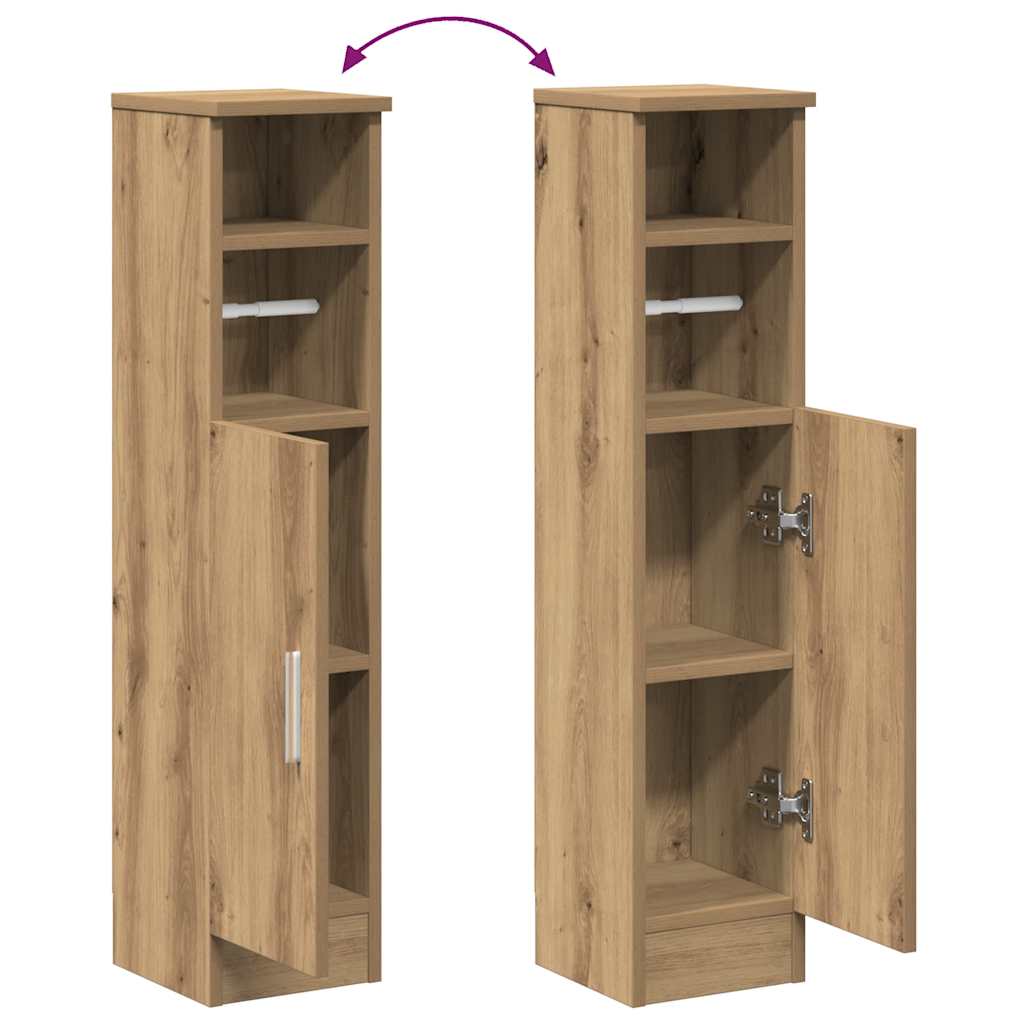 Badezimmerschrank mit Rollenhalter Artisan-Eiche 20,5x22x90 cm