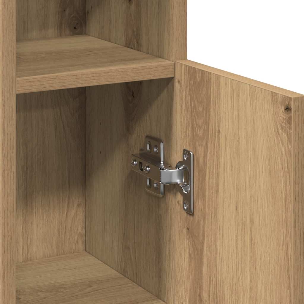 Badezimmerschrank mit Rollenhalter Artisan-Eiche 20,5x22x90 cm