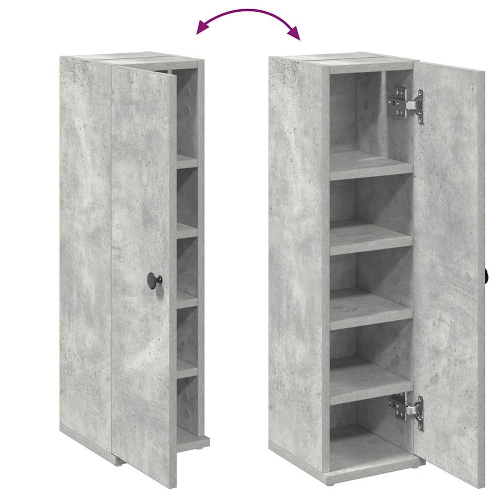 Bathroom Cabinet with Roll Holder Concrete Grey 20.5x22x72 cm