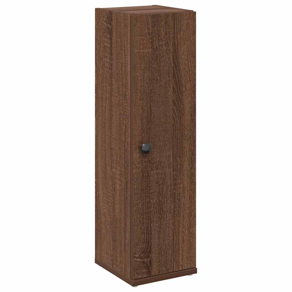 Bathroom Cabinet with Roll Holder Brown Oak Look