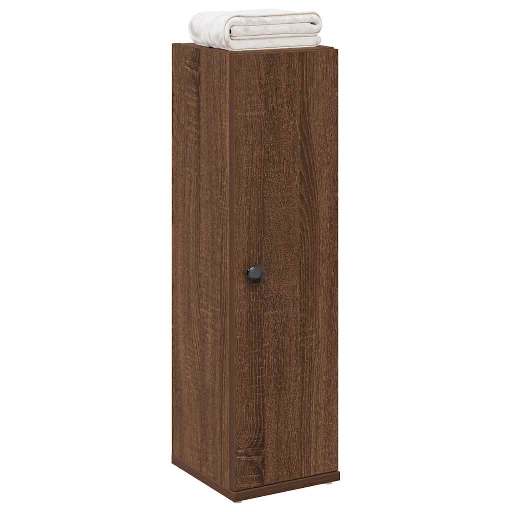 Bathroom Cabinet with Roll Holder Brown Oak Look