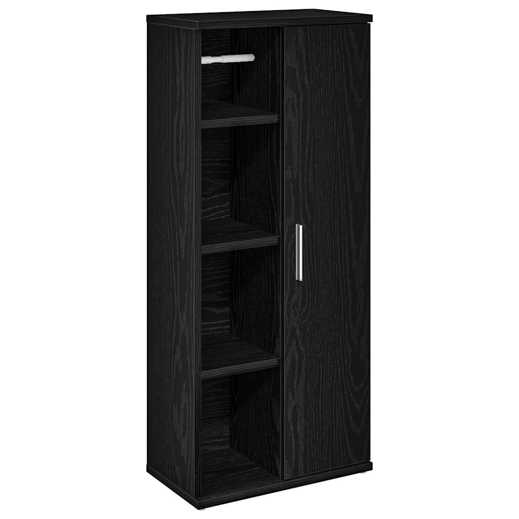 Badezimmerschrank mit Rollenhalter Schwarz 39x22x90 cm