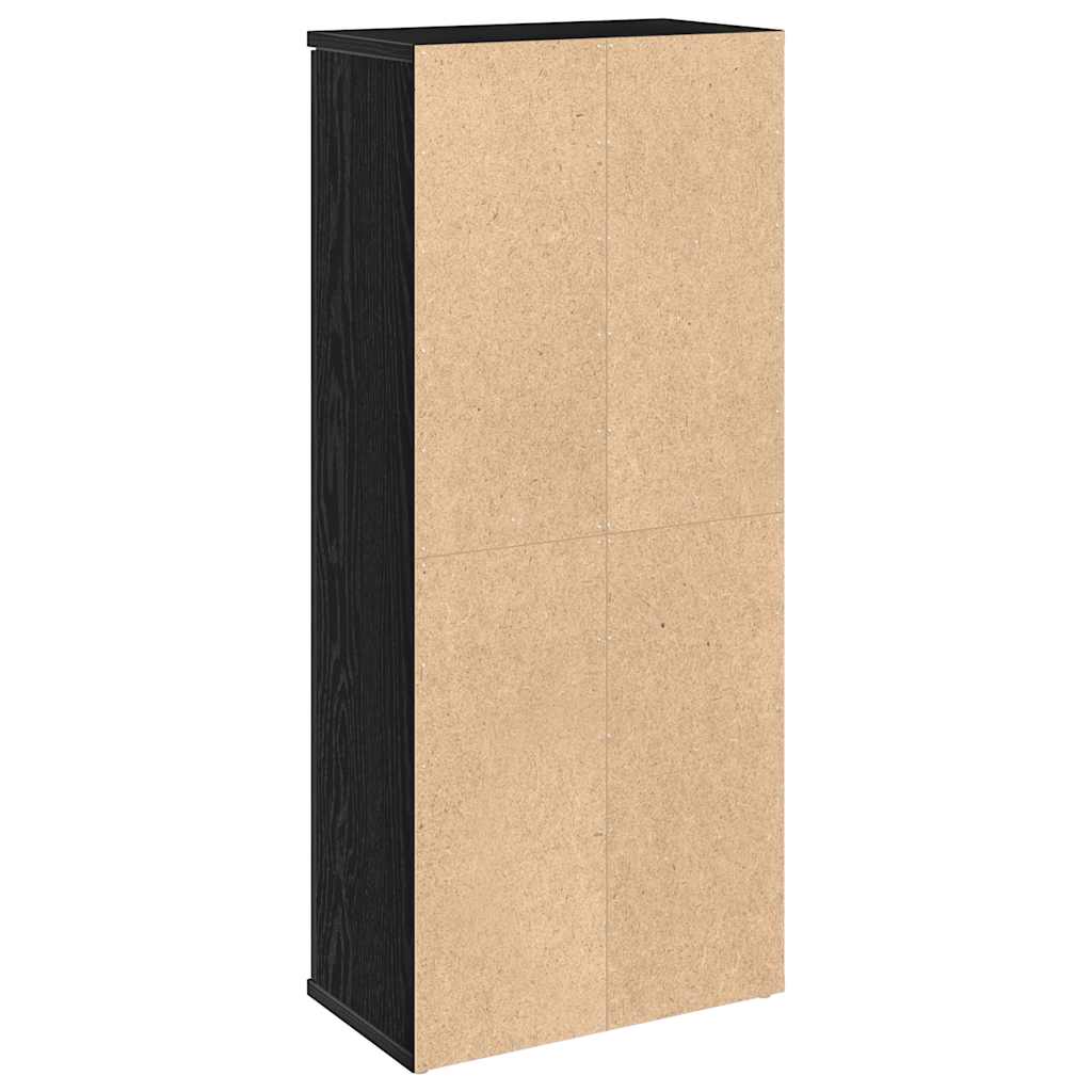 Badezimmerschrank mit Rollenhalter Schwarz 39x22x90 cm