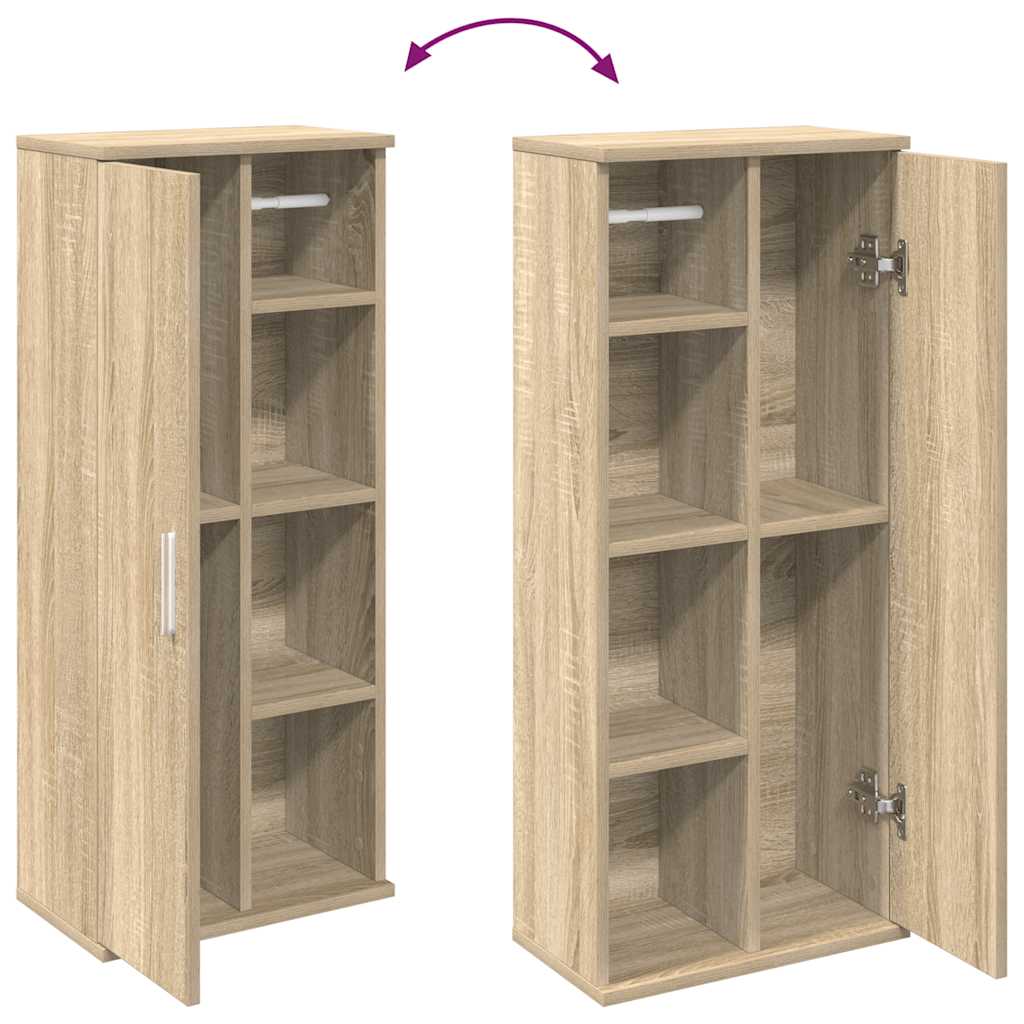 Badezimmerschrank mit Rollenhalter Sonoma-Eiche 39x22x90 cm