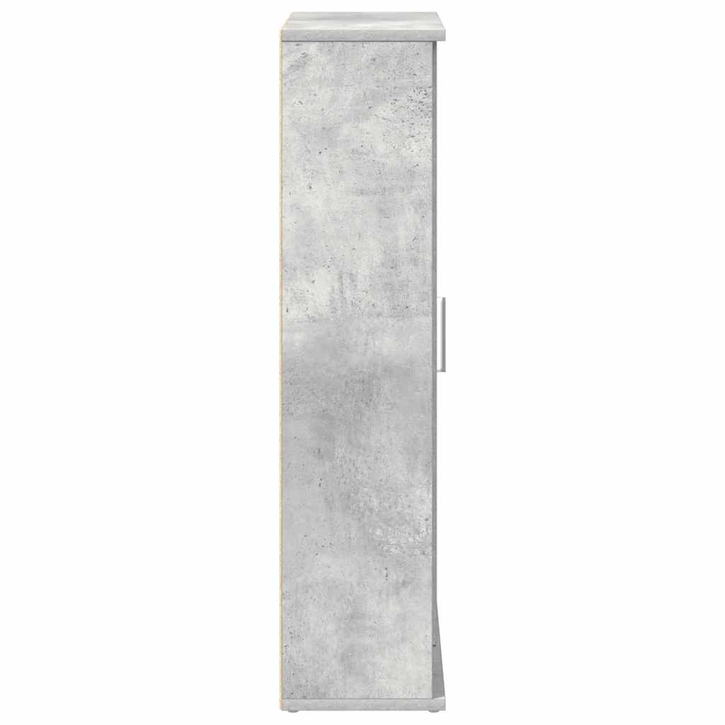 Bathroom Cabinet with Roll Holder Concrete Grey 39x22x90 cm