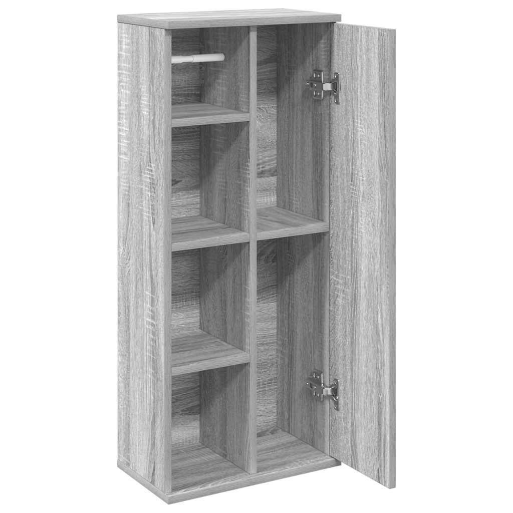 Badezimmerschrank mit Rollenhalter Grau Sonoma 39x22x90 cm