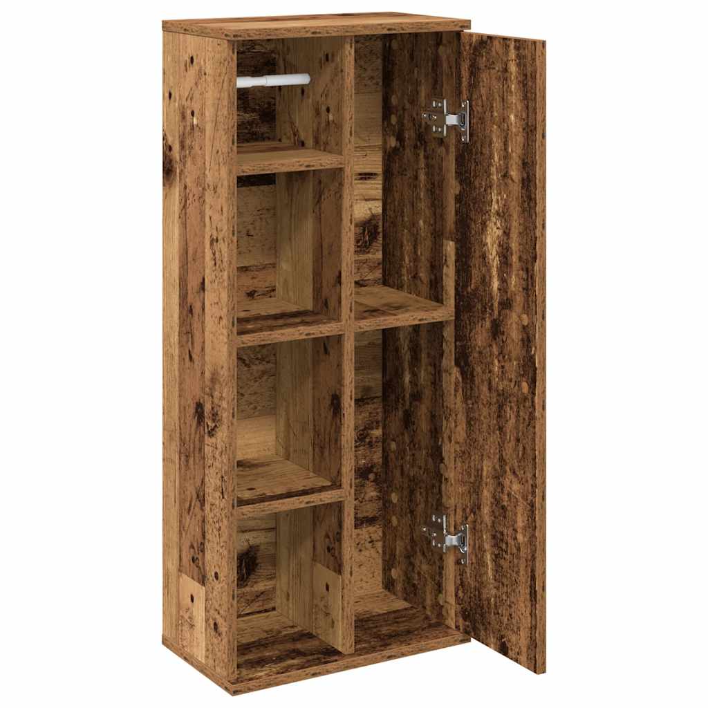 Bathroom cabinet with roll holder old wood look 39x22x90 cm