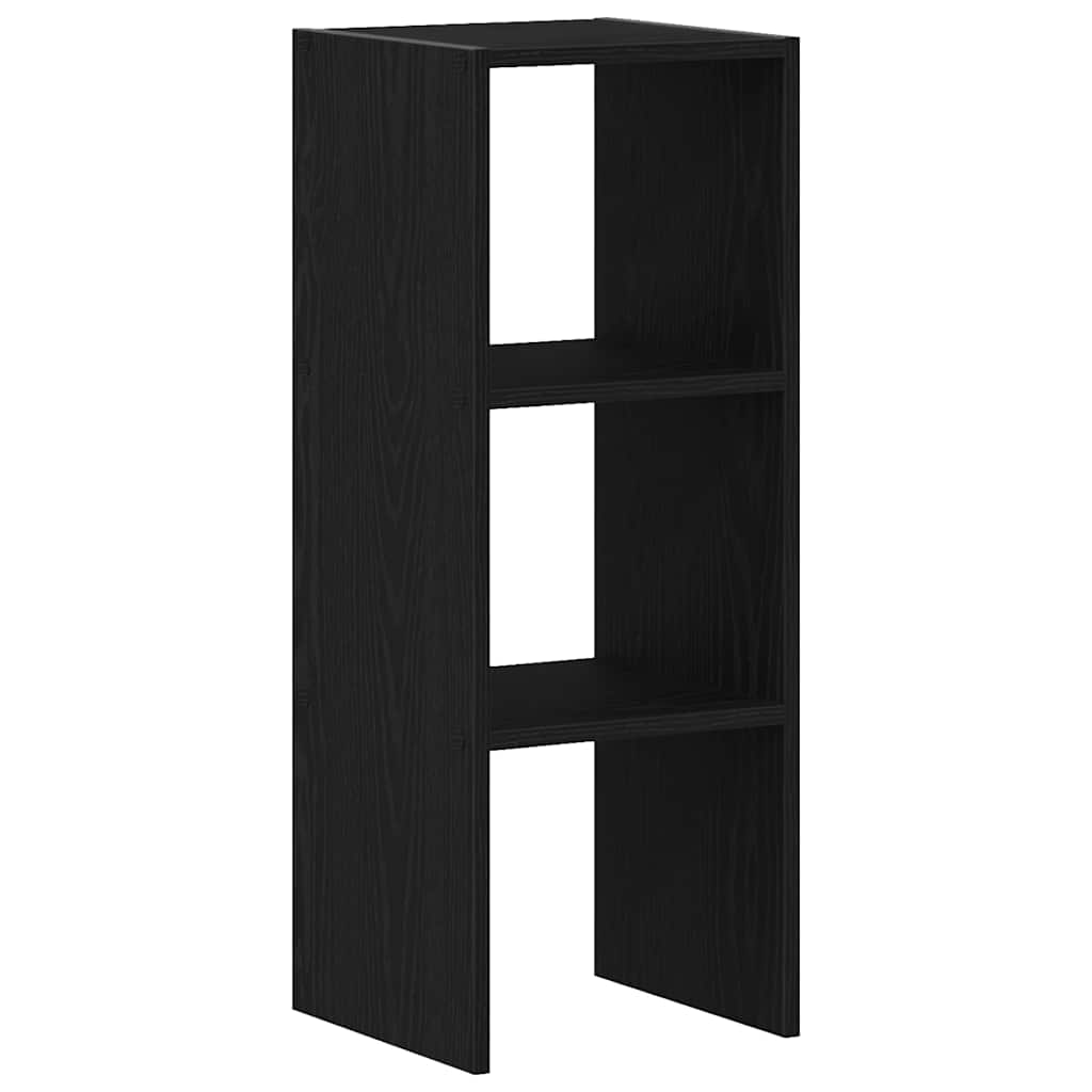 Bookshelf Stackable Black Oak Look 30x30x80 cm