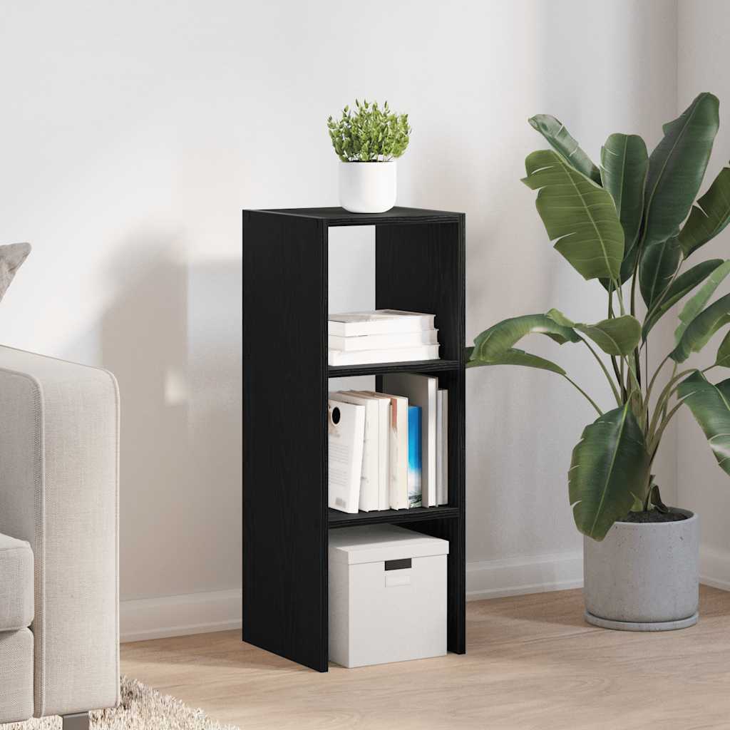 Bookshelf Stackable Black Oak Look 30x30x80 cm