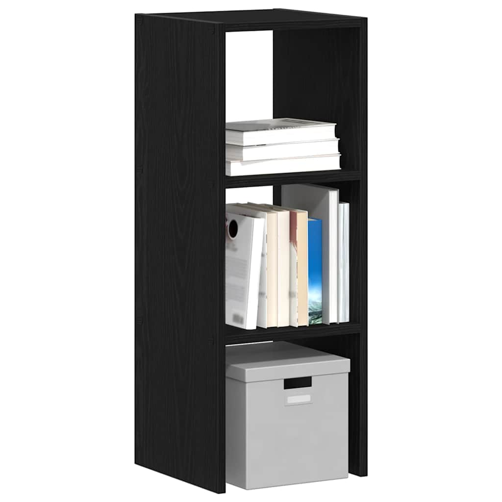 Bookshelf Stackable Black Oak Look 30x30x80 cm