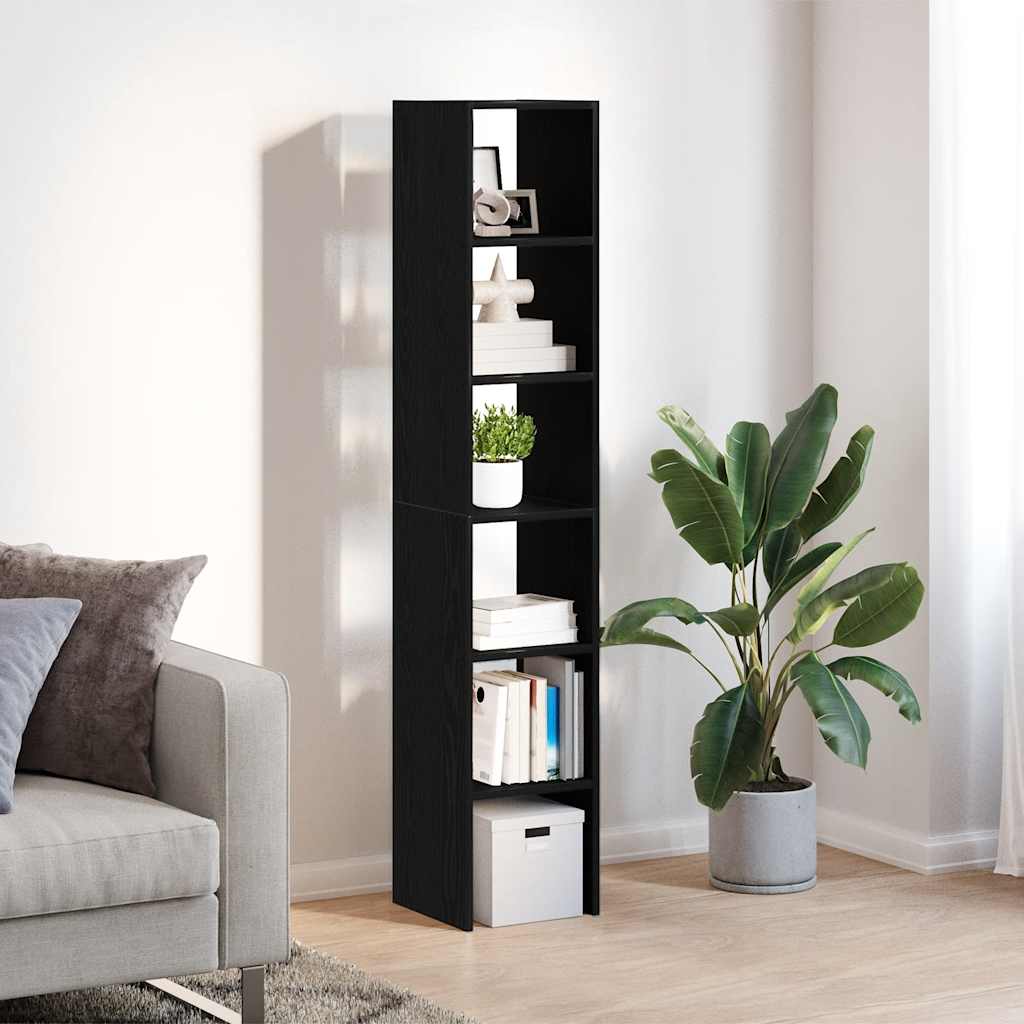 Bookshelves 2 pcs. Stackable Black Oak Look 30x30x80 cm