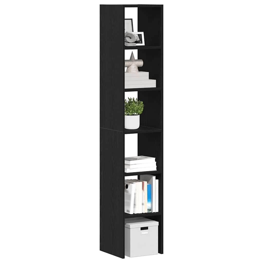 Bookshelves 2 pcs. Stackable Black Oak Look 30x30x80 cm