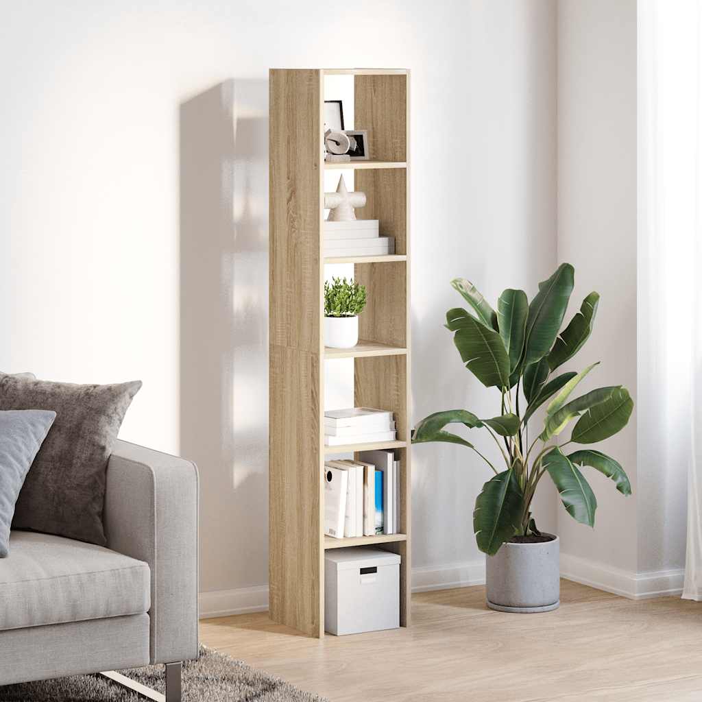 Bookshelves 2 pcs. Stackable Sonoma Oak 30x30x80 cm