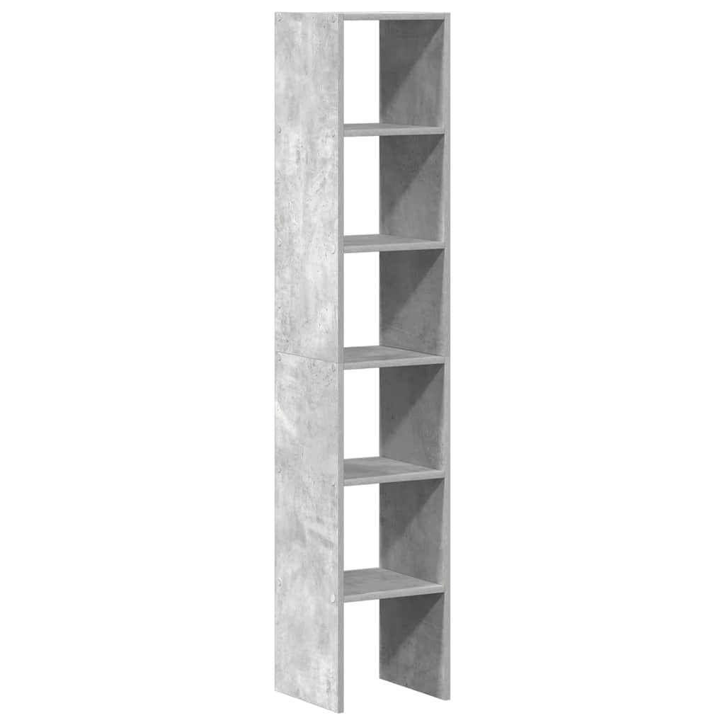 Bookshelves 2pcs. Stackable Concrete Grey 30x30x80cm Wood Material