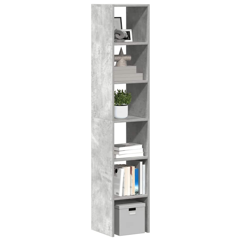 Bookshelves 2pcs. Stackable Concrete Grey 30x30x80cm Wood Material