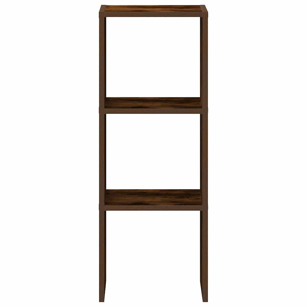 Bookshelf Stackable Smoked Oak 30x30x80 cm Wood Material