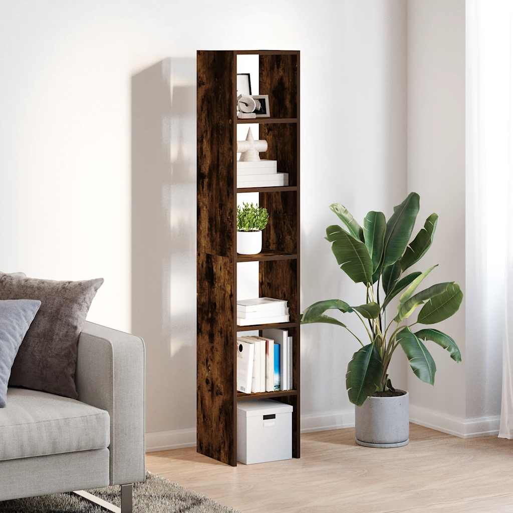 Bookshelves 2 pcs. Stackable Smoked Oak 30x30x80 cm