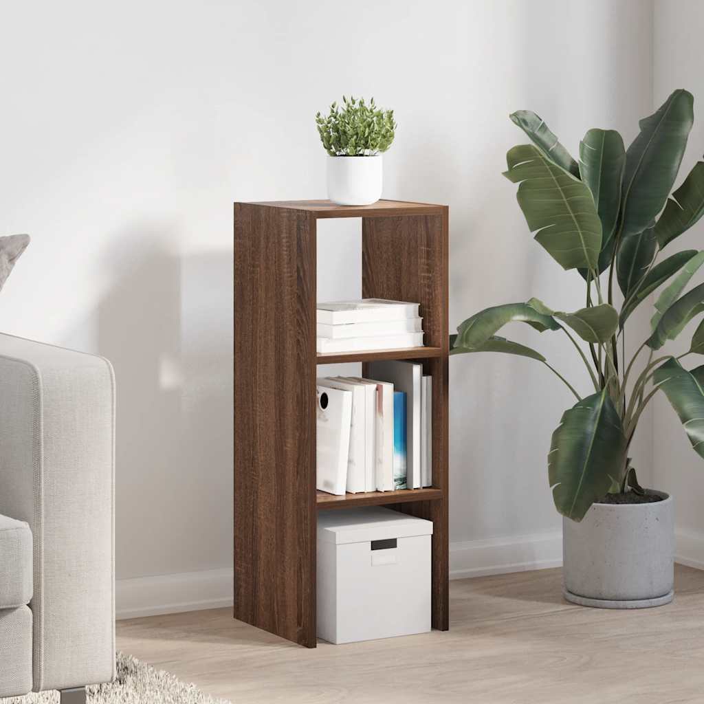 Bookshelf Stackable Brown Oak Look 30x30x80 cm