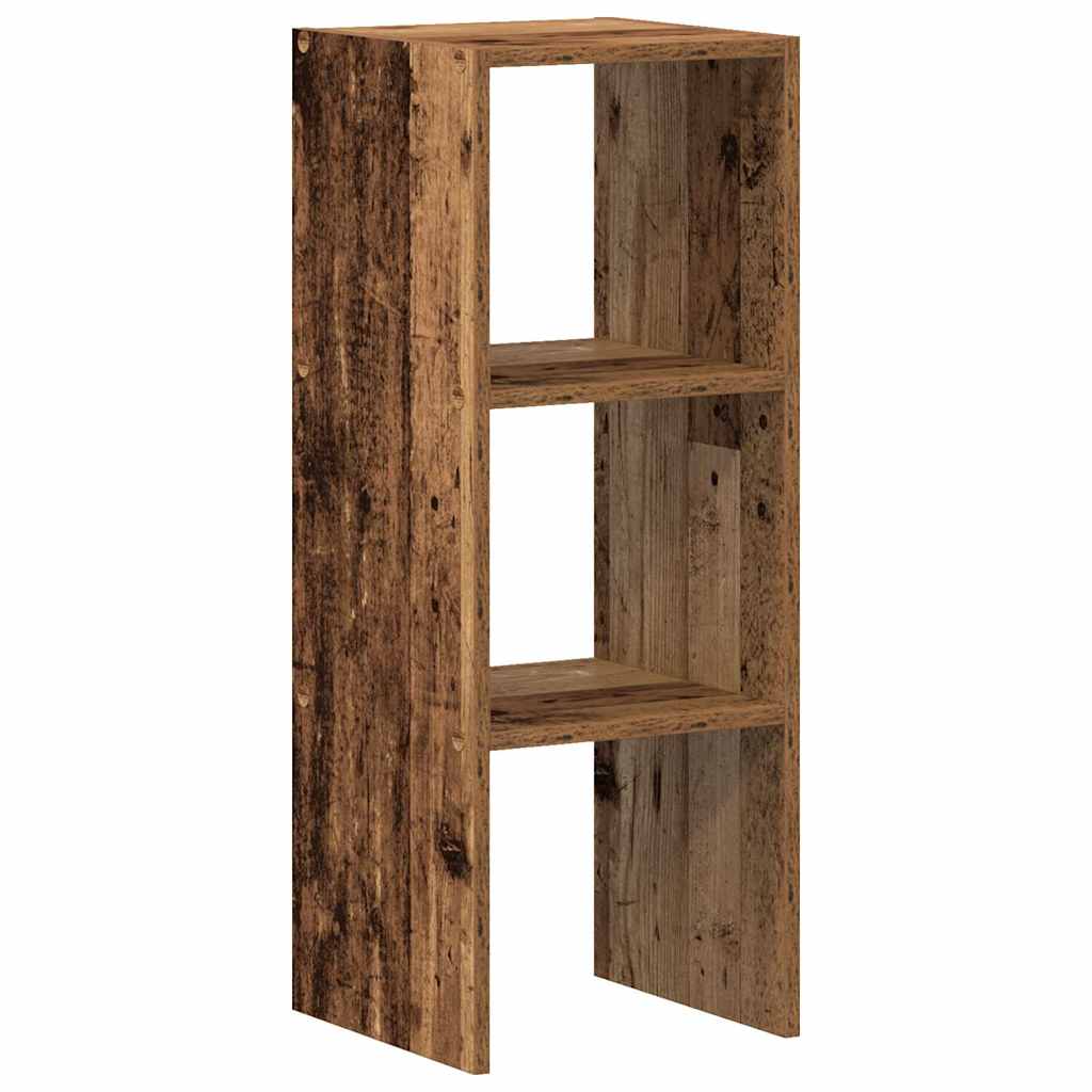 Bücherregal Stapelbar Altholz-Optik 30x30x80 cm Holzwerkstoff