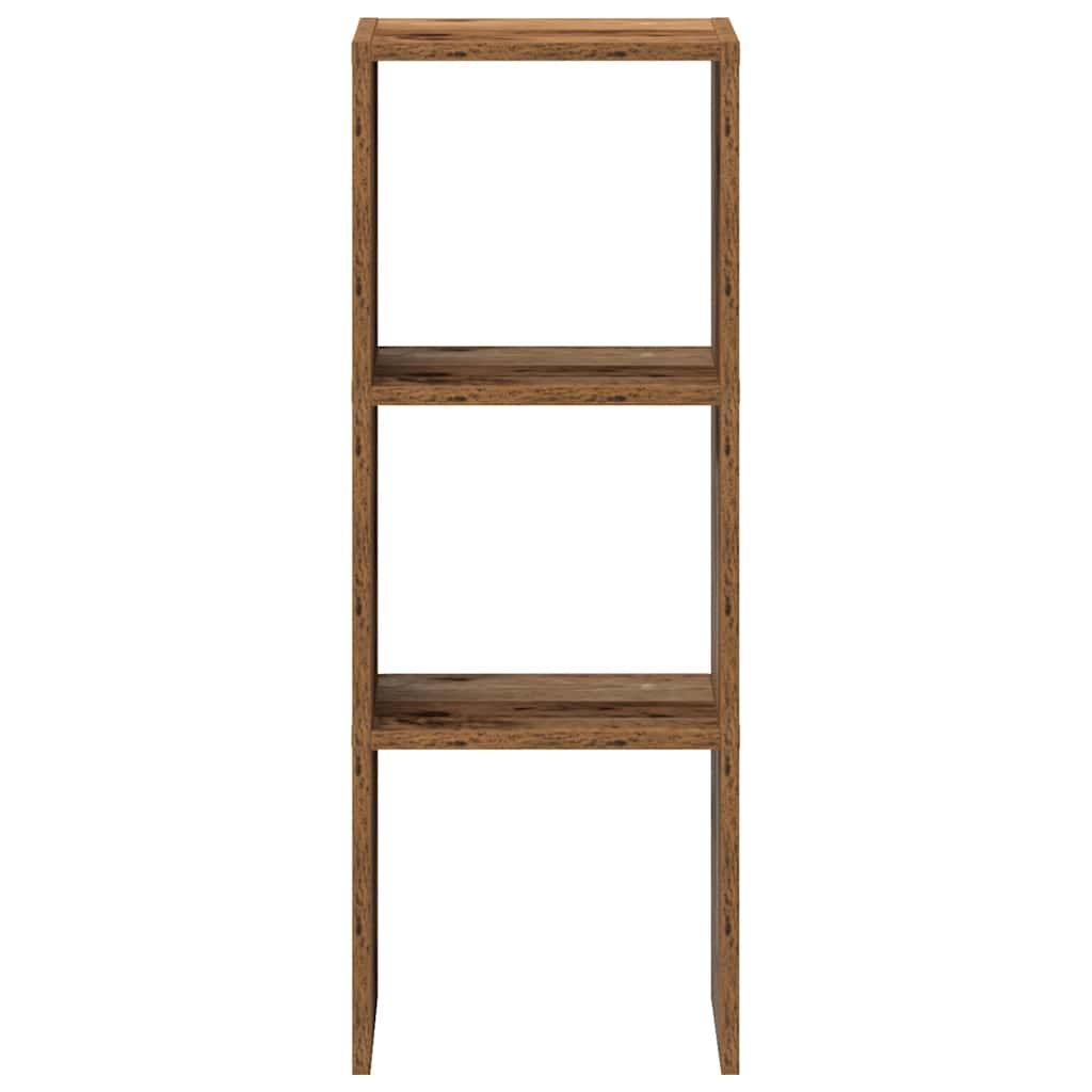 Bookshelf Stackable Old Wood Look 30x30x80 cm Wood Material