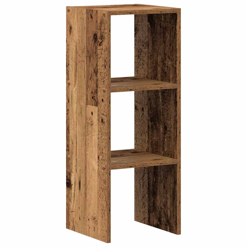 Bookshelf Stackable Old Wood Look 30x30x80 cm Wood Material