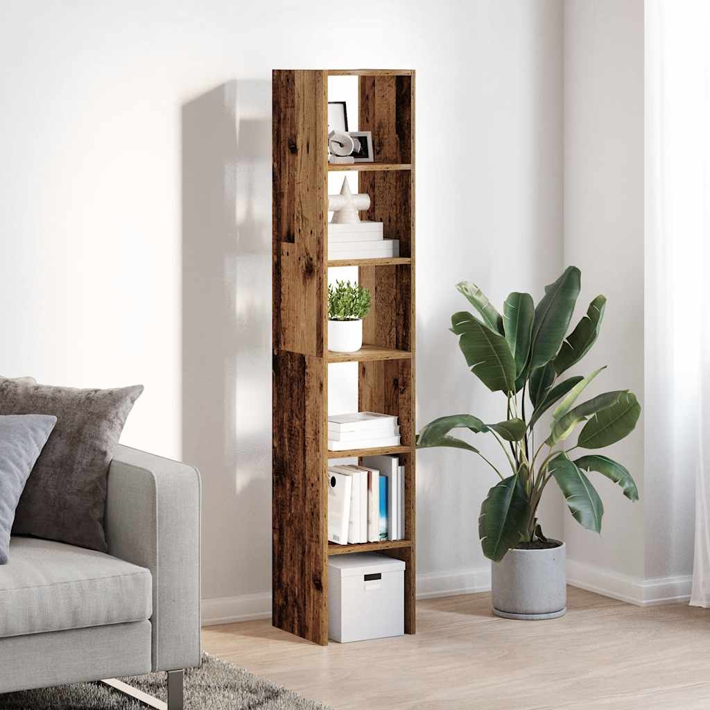 Bookshelves 2 pcs. Stackable Old Wood Look 30x30x80 cm