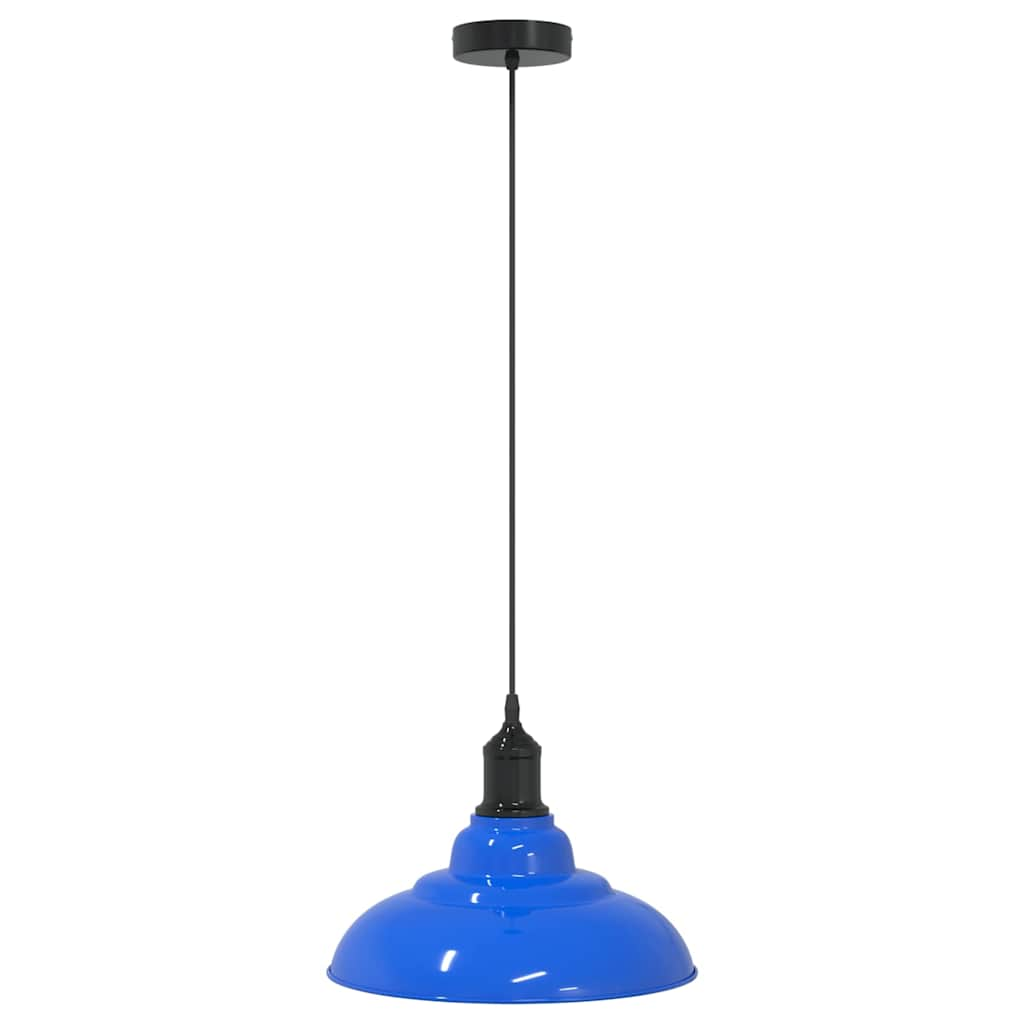 Pendant Lamp Height Adjustable E27 Dark Blue Glossy Ø 31 cm