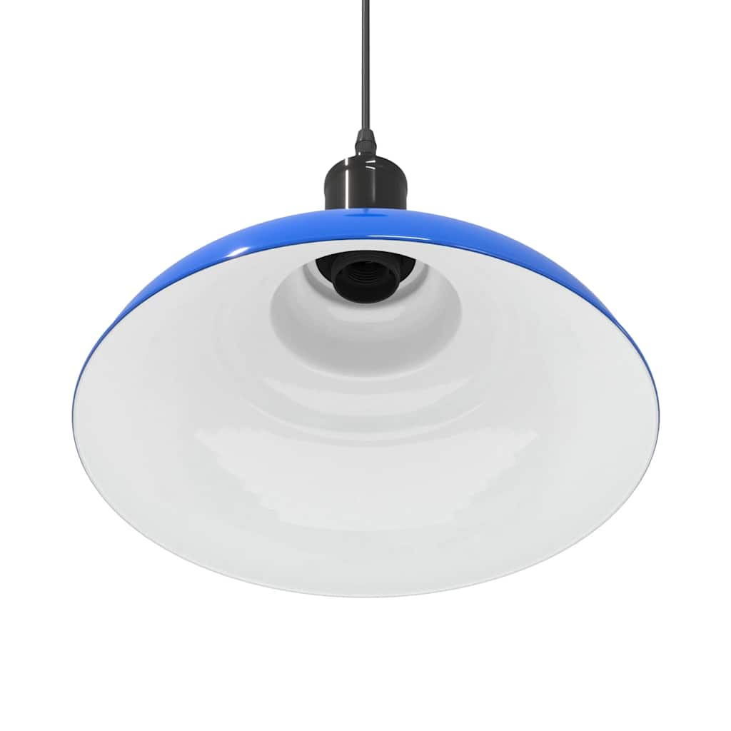 Pendant Lamp Height Adjustable E27 Dark Blue Glossy Ø 31 cm