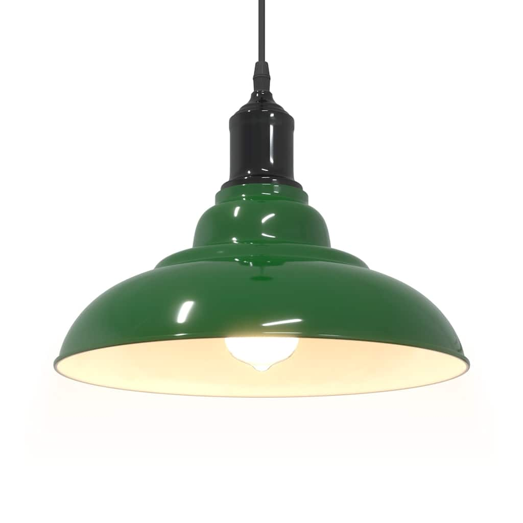 Pendant Lamp Height Adjustable E27 Green Glossy Ø 31 cm Metal