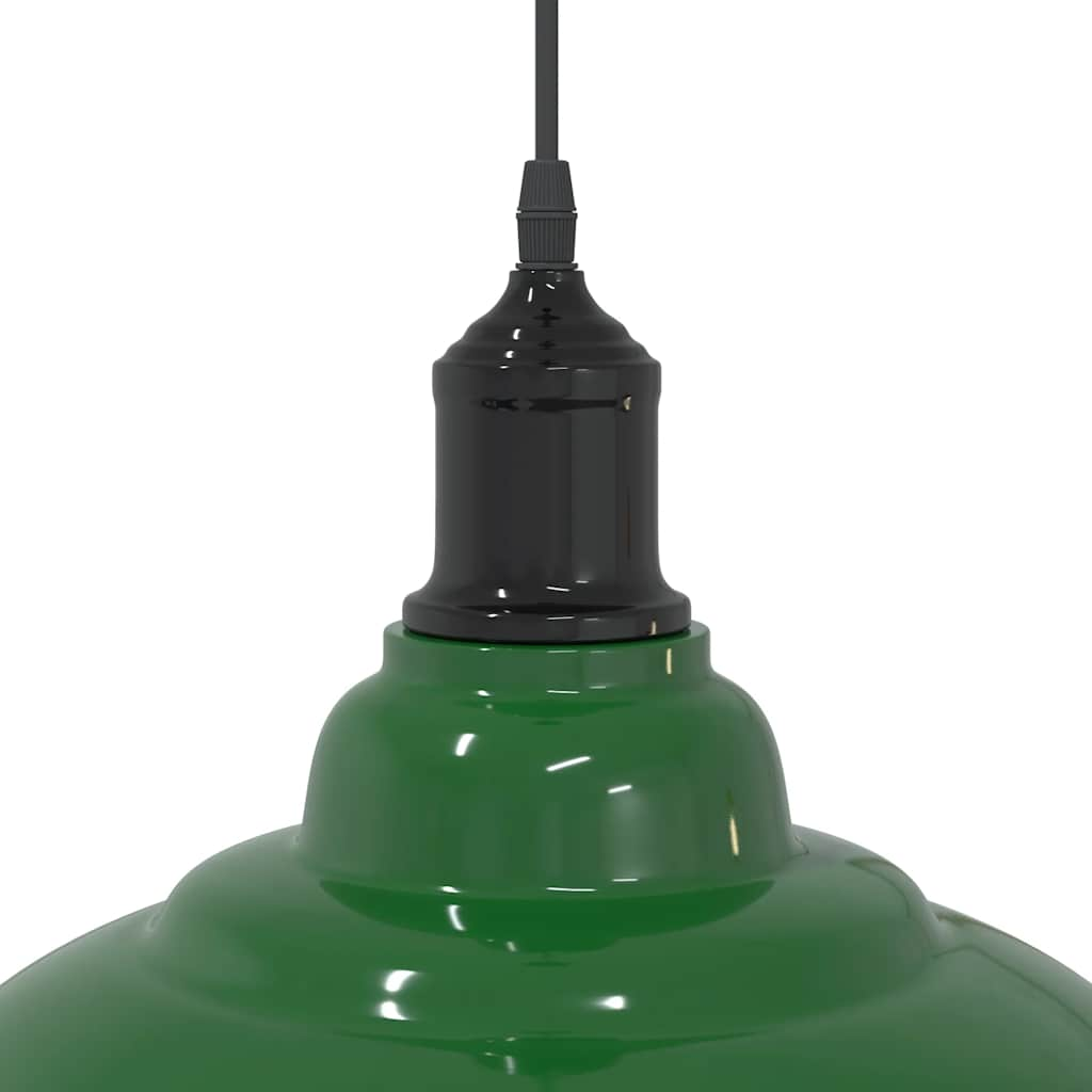 Pendant Lamp Height Adjustable E27 Green Glossy Ø 31 cm Metal