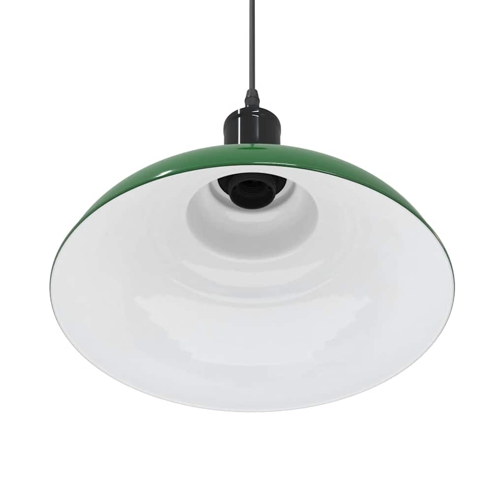 Pendant Lamp Height Adjustable E27 Green Glossy Ø 31 cm Metal