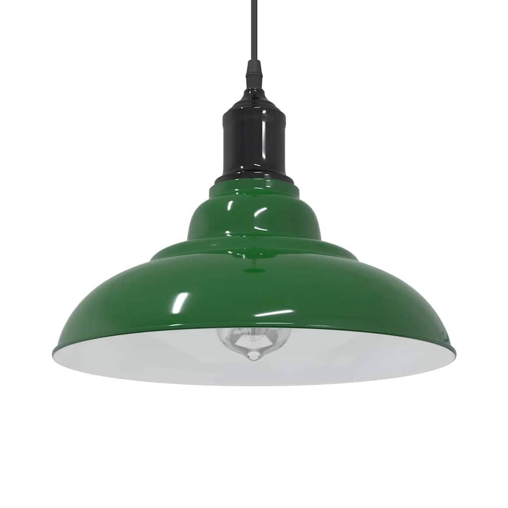 Pendant Lamp Height Adjustable E27 Green Glossy Ø 31 cm Metal