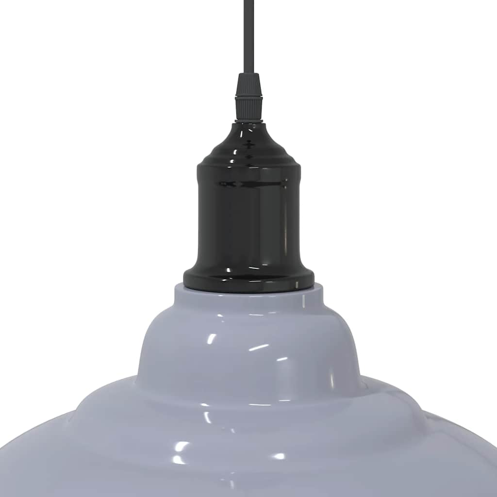 Pendant Lamp Height Adjustable E27 Grey Glossy Ø 31 cm Metal